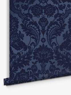 Graham & Brown Gothic Damask Wallpaper, Cobalt - view 2, Cobalt
