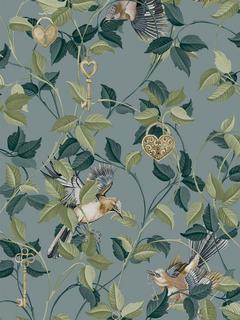 Graham & Brown Lock & Key Wallpaper, Aqua