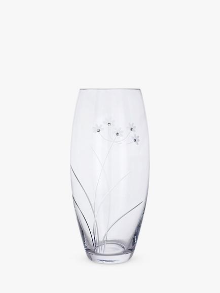 Dartington Crystal Glitz Lily Glass Vase, H30cm, Clear, Clear