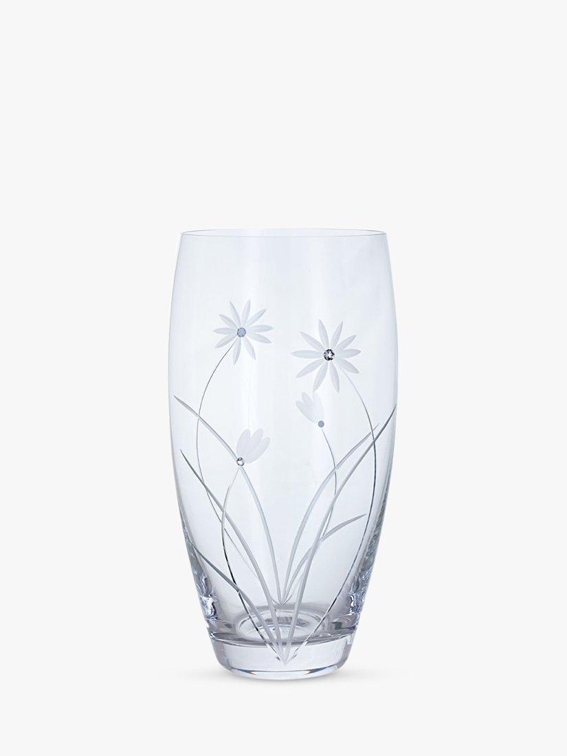 Dartington Crystal Glitz Daisy Glass Vase, H26cm, Clear £65.00