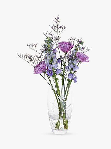 Dartington Crystal Glitz Daisy Glass Vase, H26cm, Clear - view 2, Clear