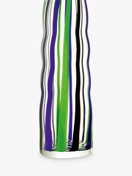 LSA International Folk Tall Glass Vase, H42cm, Green/Purple, Green/Purple