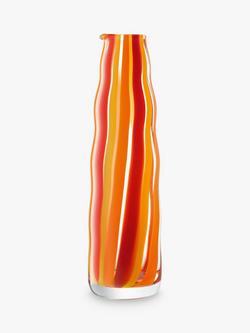 LSA International Folk Glass Carafe, 1L, Orange/Red, Orange/Red