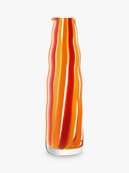 LSA International Folk Glass Carafe, 1L, Orange/Red, Multi