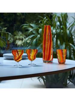 LSA International Folk Glass Carafe, 1L, Orange/Red - view 2, Orange/Red