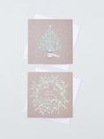 John Lewis Tree & Wreath Large Square Charity Christmas Cards, Box of 10