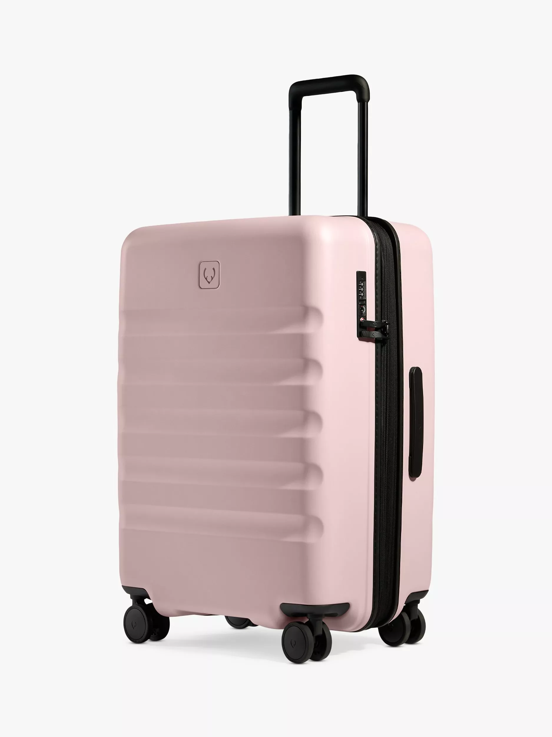 Antler Icon Stripe 4 Wheel 68cm Medium Suitcase Moorland Pink