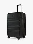 Antler Icon Stripe 4-Wheel 78cm Large Expandable Suitcase, Black