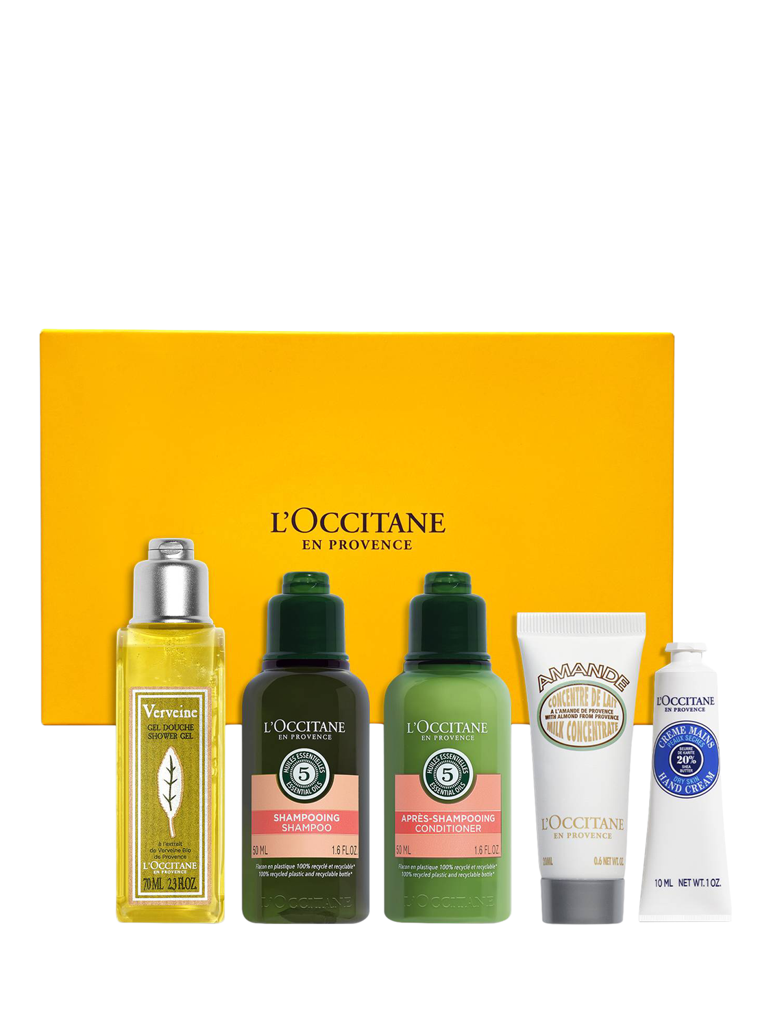 Product image 1 of 3, which shows L'OCCITANE Travel Must-Haves Bodycare Gift Set