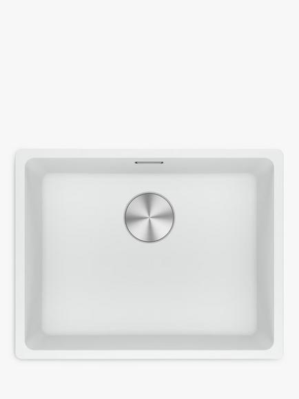 Franke Maris MRG 110 52 Single Bowl Undermounted Granite Kitchen Sink, Polar White