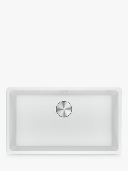 Franke Maris MRG 110 72 Single Bowl Undermounted Granite Kitchen Sink, Polar White