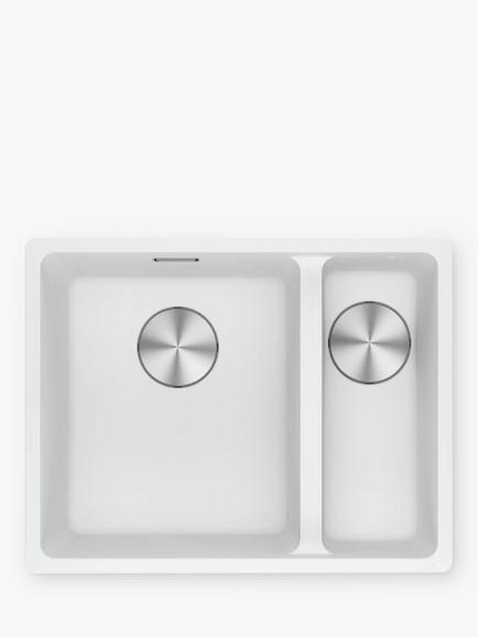 Franke Maris MRG 160 34 1.5 Bowl Inset Kitchen Sink with Left-Hand Large Bowl, Polar White