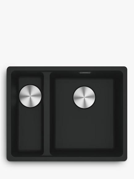 Franke Maris MRG 160 34 1.5 Bowl Inset Kitchen Sink with Right-Hand Large Bowl, Matt Black