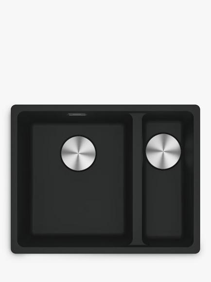 Franke Maris MRG 160 34 1.5 Bowl Inset Kitchen Sink with Left-Hand Large Bowl, Matt Black