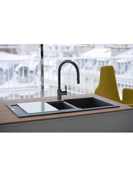 Franke Eos Neo Pull-Down Spray Swivel Spout Single Lever Kitchen Mixer Tap - view 2, Industrial Black