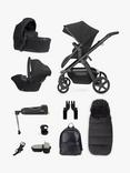 Silver Cross Ultimate Pack Wave Pushchair with Carrycot, Dream Car Seat with Base & Accessories Bundle, Onyx