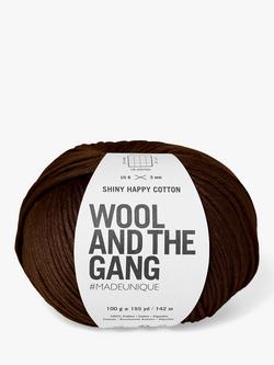 Wool And The Gang Shiny Happy Cotton Knitting and Crochet Yarn, 100g, Espresso Brown