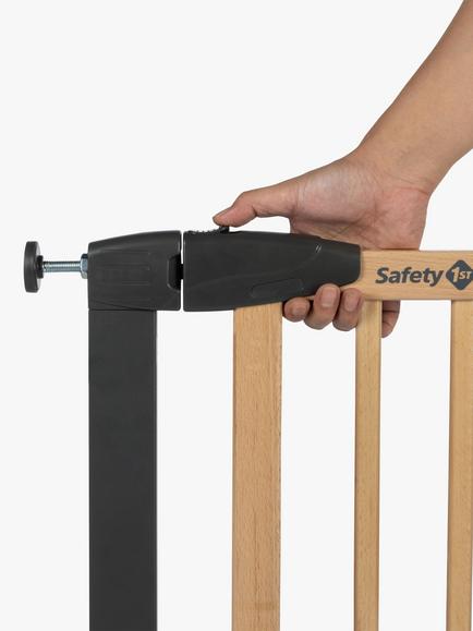 Safety 1st Simply Close Wood & Metal Safety Gate, Natural/Graphite - view 2, Natural/Graphite