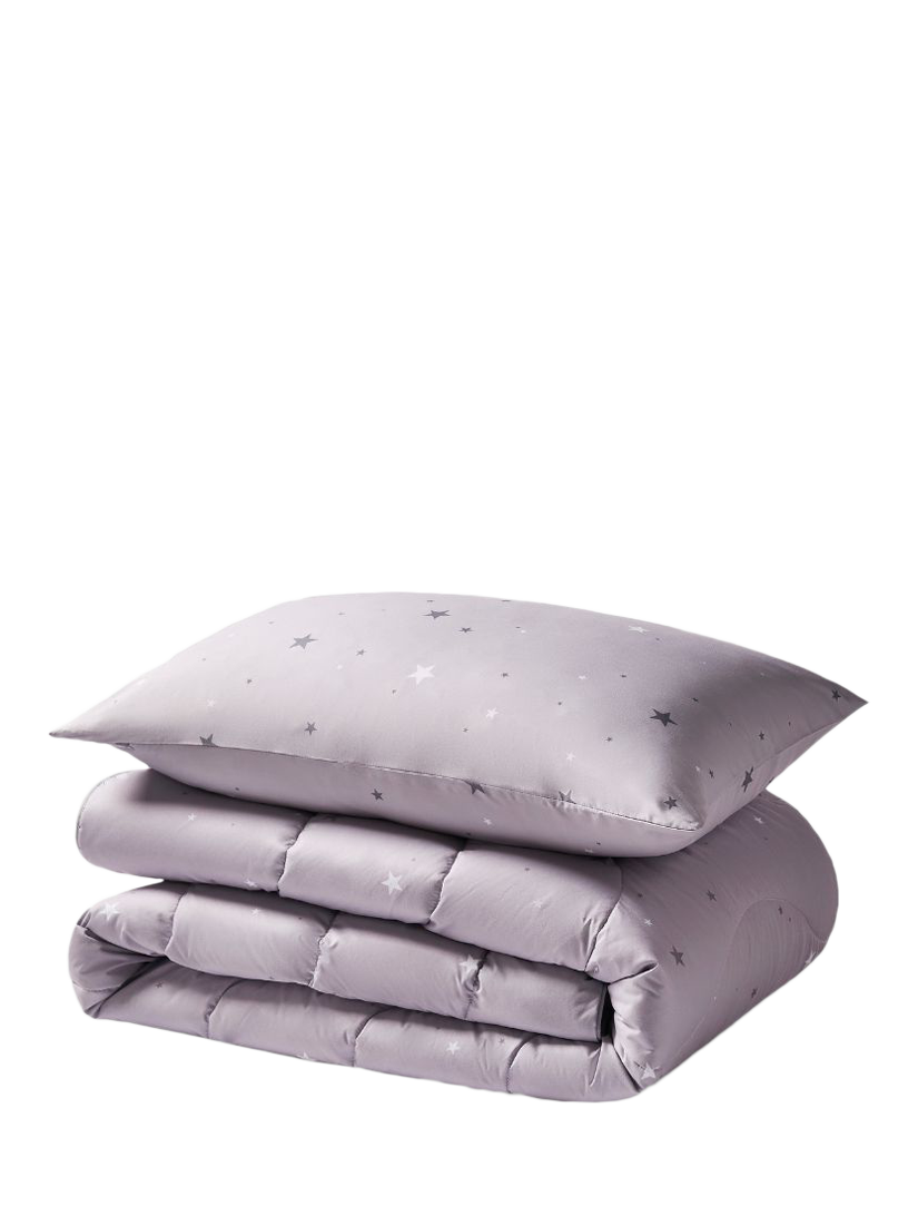 Night Lark Junior Stardust Print Coverless Duvet & Pillowcase Set, Multi, Cotbed (120 x140cm)