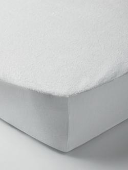 John Lewis Micro-Fresh® Waterproof Terry Towelling Mattress Protector, Cot, White