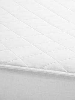 John Lewis Pure Cotton Comfort Mattress Protector, White, Cot - view 2, White