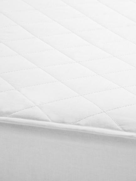John Lewis Pure Cotton Comfort Mattress Protector, White, Cot - view 2, White