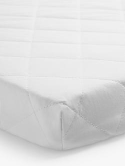 John Lewis Pure Cotton Comfort Mattress Protector, White, Moses Basket, White