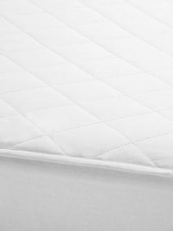 John Lewis Pure Cotton Comfort Mattress Protector, White, Cotbed - view 2, White