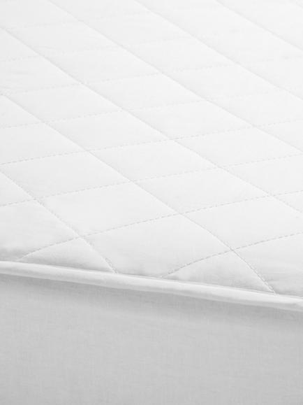 John Lewis Pure Cotton Comfort Mattress Protector, White, Cotbed - view 2, White