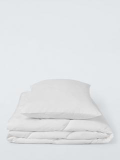 John Lewis Toddler Soft Touch Washable Duvet & Pillow Set, 4 Tog, White, Cotbed