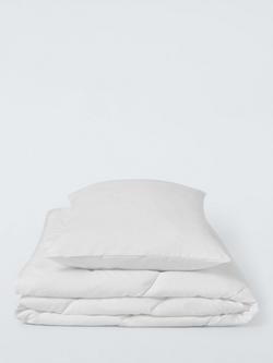 John Lewis Toddler Soft Touch Washable Duvet & Pillow Set, 4 Tog, White, Cotbed, White