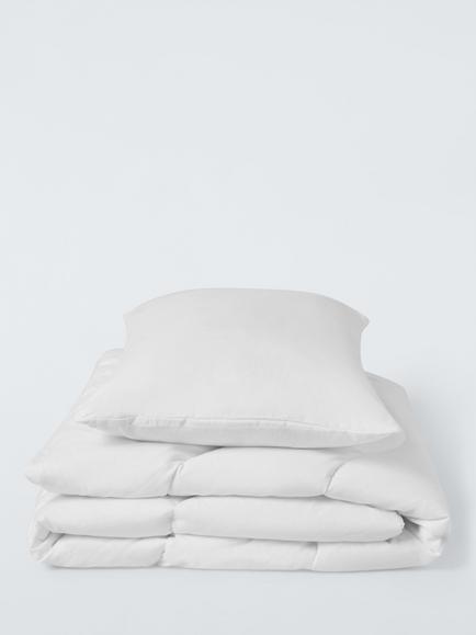 John Lewis Kids' Soft Touch Washable Duvet & Pillow Set, 7 Tog, Cotbed, White
