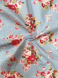 Viscount Textiles Gingham & Roses Cotton Lawn Fabric, Multi