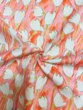 Viscount Textiles Watercolour Tulips Cotton Lawn Fabric, Orange