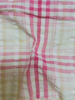 Viscount Textiles Gingham Cotton Seersucker Fabric, Pink, Pink