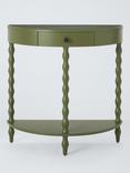 John Lewis Bobbin Half Moon Console Table, Olive