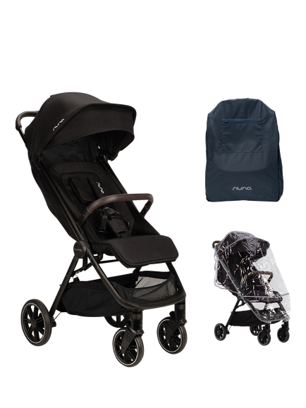 Nuna TRVL LX Pushchair with Raincover and Bag, Caviar