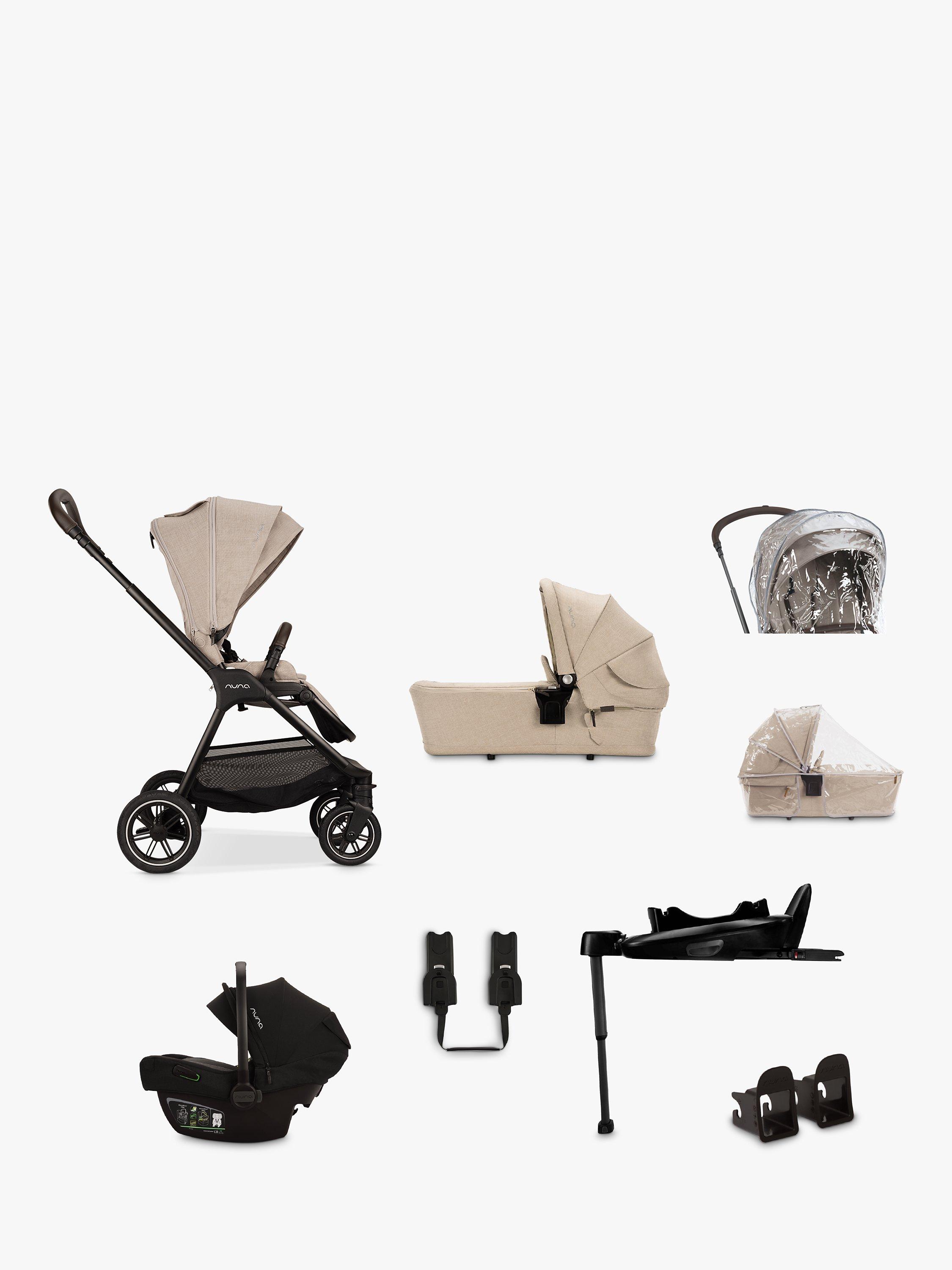 Nuna Triv NEXT Generation Pushchair LYTL Carrycot Pipa NEXT Car Seat with Base Bundle Biscotti