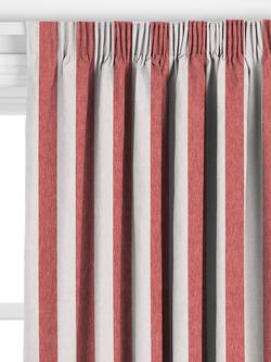 John Lewis Bold Stripe Made to Measure Curtains or Roman Blind, Red - view 2, Red