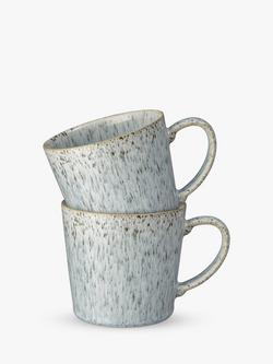 Denby Halo Speckle Stoneware Mug, 400ml, Set of 2, Grey, Grey Multi Grey