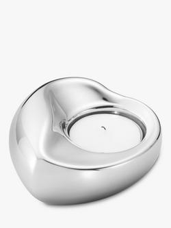 Georg Jensen Heart Stainless Steel Tealight Holder, Silver