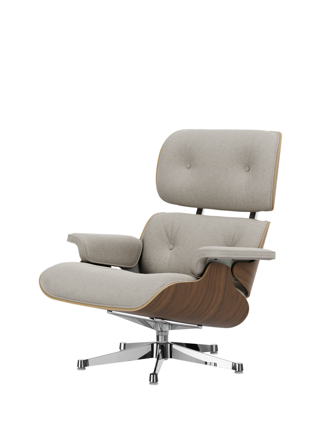 Eames Range, Vitra Eames Lounge Chair, Ivory Nubia Bouclé