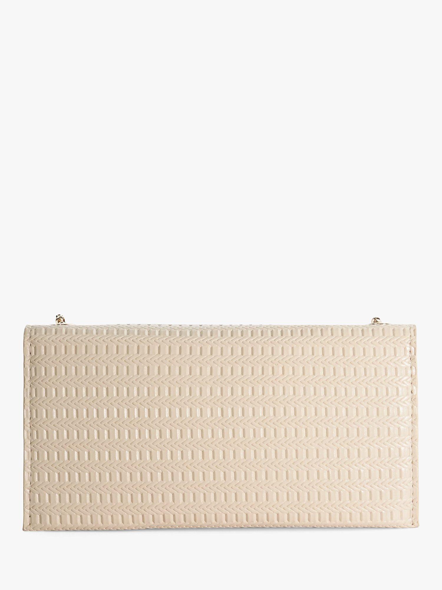 Product image 2 of 5, which shows Dune London Serenities Textured Wallet on a Chain, Ecru