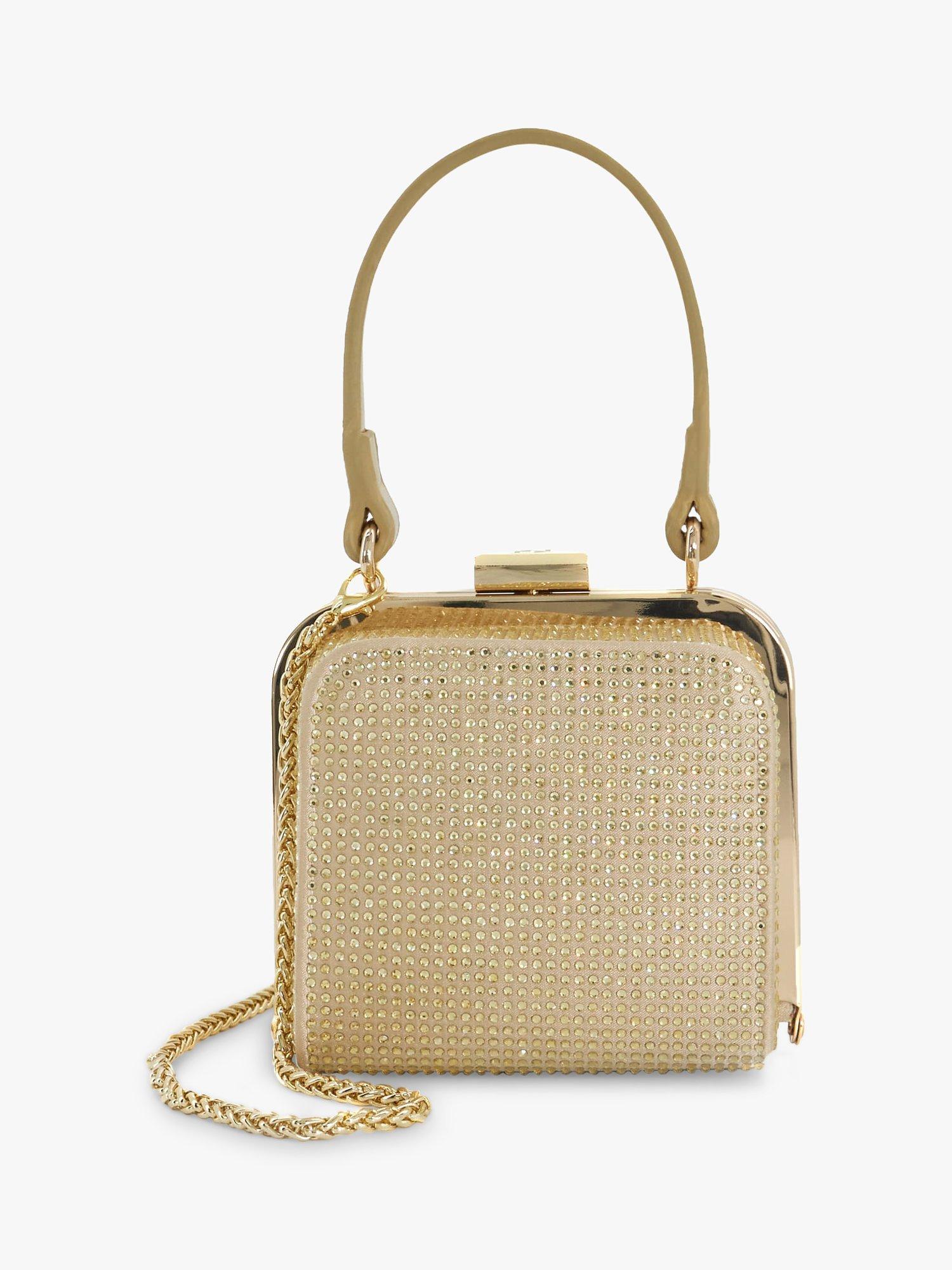 Product image 1 of 5, which shows Dune Santerini Micro Frame Grab Bag, Gold