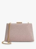 Dune London Bellaria Angled Frame Metallic Box Clutch Bag, Rose Gold