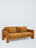 John Lewis Blocky Large 3 Seater Sofa, Caramel Velvet