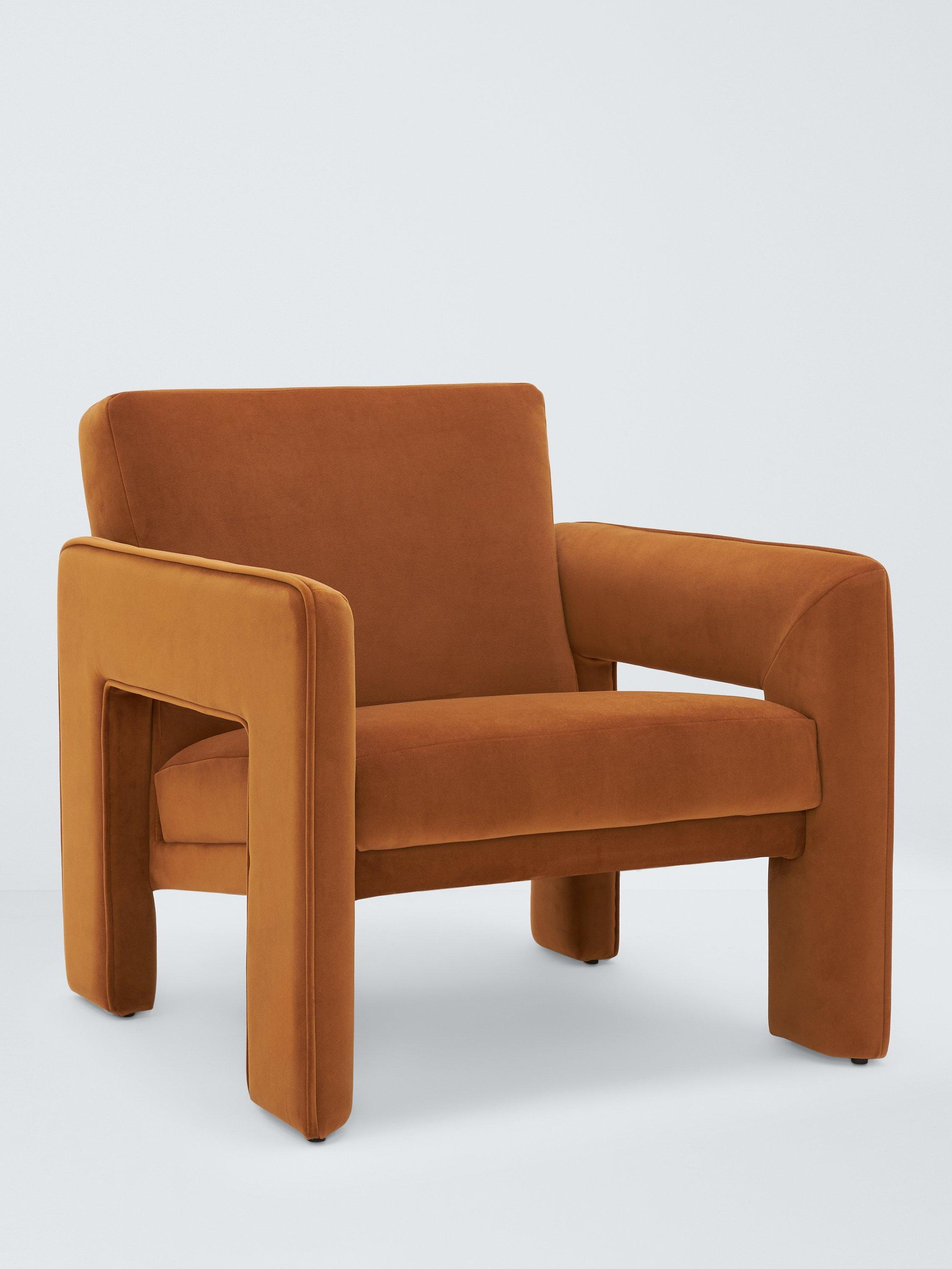 Blocky Range, John Lewis Blocky Armchair, Caramel Velvet