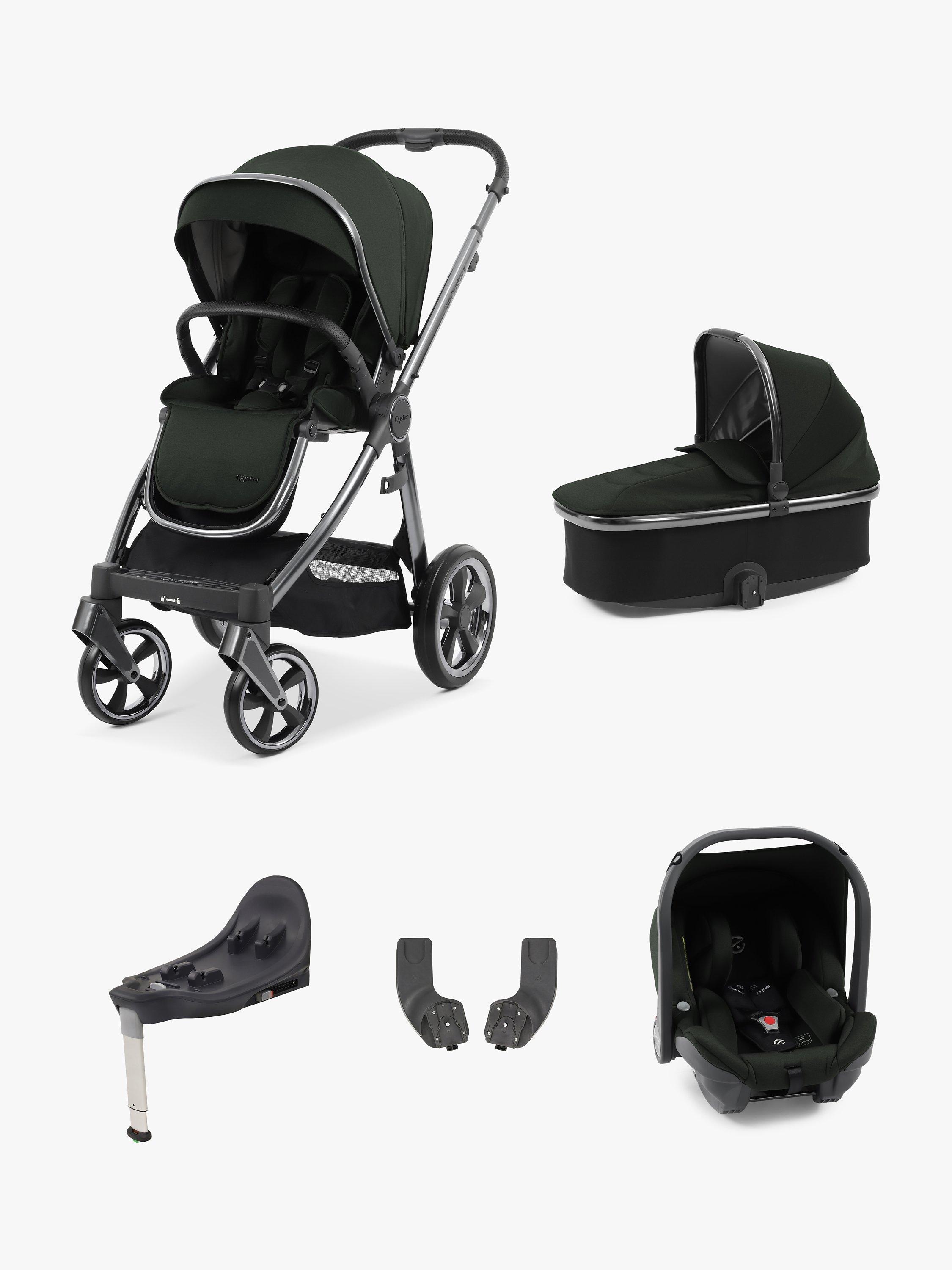 Oyster 3 Luxury Essential 5 Piece Pushchair, Carrycot & Capsule Car Seat Bundle, Black Olive