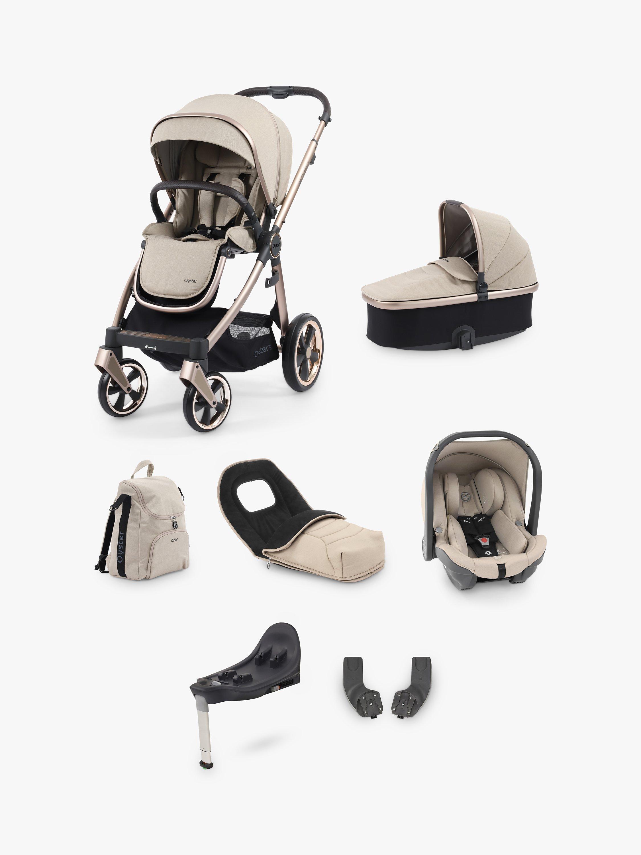 Oyster 3 Pushchair Carrycot Capsule Car Seat Base Accessories Luxury Bundle Creme Brulee