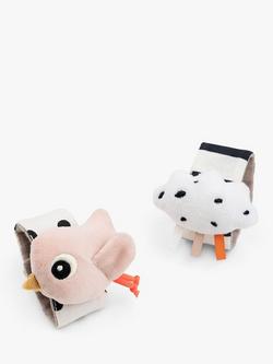 Done by Deer Happy Clouds Wrist Rattle Set, Pack of 2, Powder, Powder